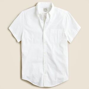 J.Crew Short-sleeve yarn-dyed seersucker shirt size XL NWT